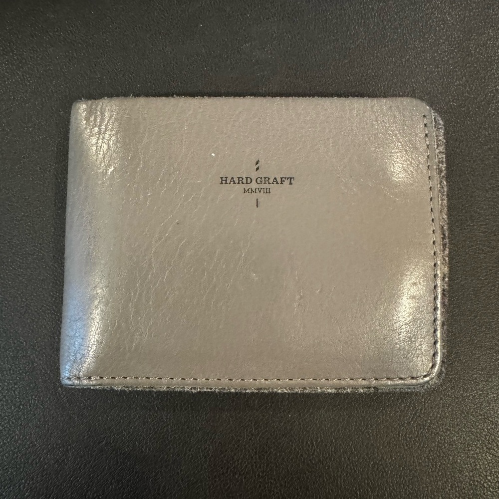 Gray Leather Card Holder